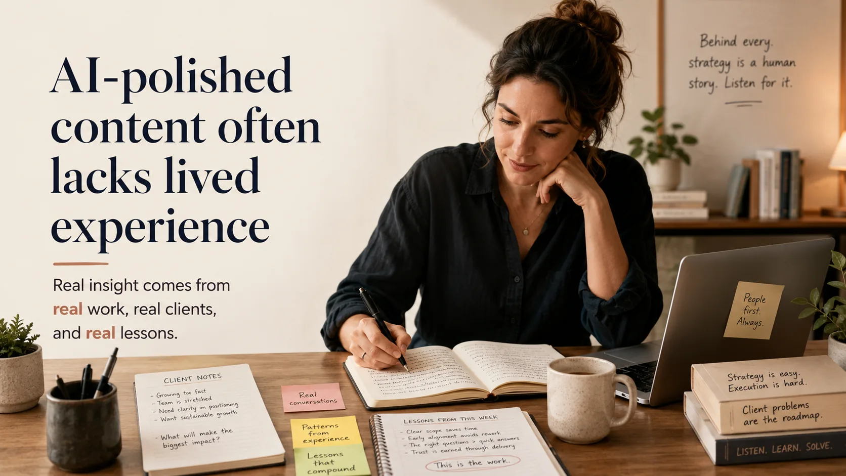Human-centred content planning showing lived experience behind strong content strategy